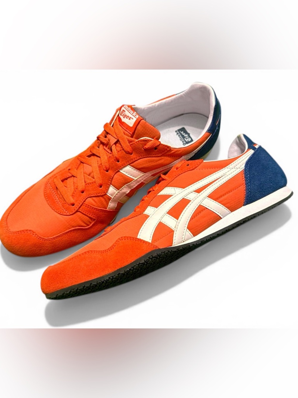 Onitsuka Tiger by Asics Men's Bright Orange Sneakers with Cream Stripes Size 13